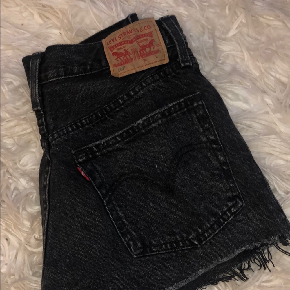 Cut off black Levi shorts